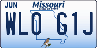 MO license plate WL0G1J