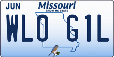 MO license plate WL0G1L