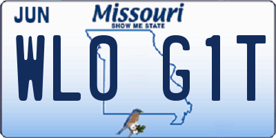 MO license plate WL0G1T