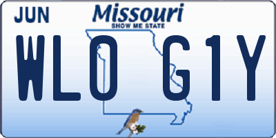 MO license plate WL0G1Y