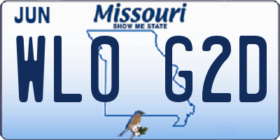 MO license plate WL0G2D