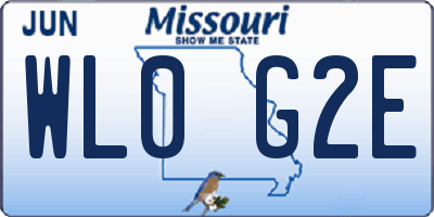 MO license plate WL0G2E