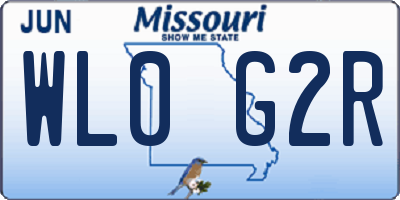 MO license plate WL0G2R