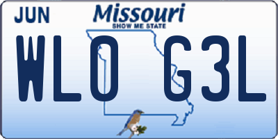 MO license plate WL0G3L