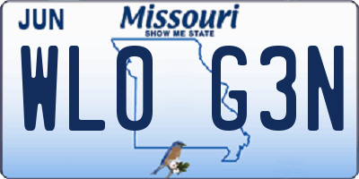 MO license plate WL0G3N