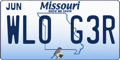 MO license plate WL0G3R