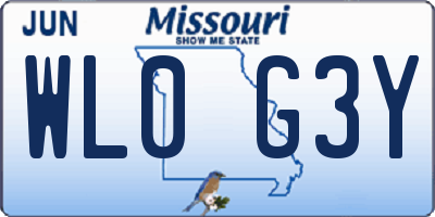 MO license plate WL0G3Y