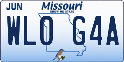 MO license plate WL0G4A