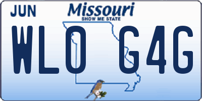 MO license plate WL0G4G