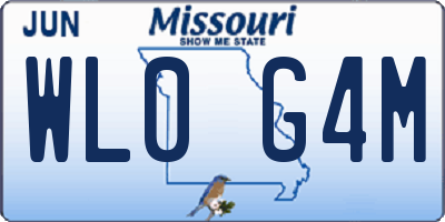 MO license plate WL0G4M