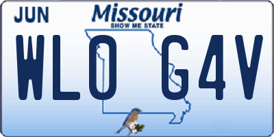 MO license plate WL0G4V