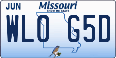 MO license plate WL0G5D