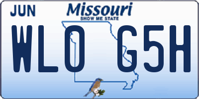 MO license plate WL0G5H