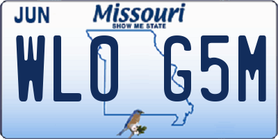 MO license plate WL0G5M