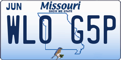 MO license plate WL0G5P