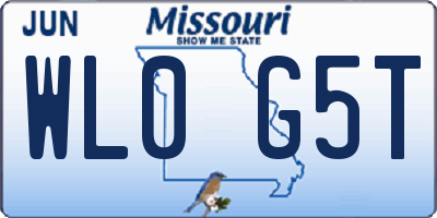 MO license plate WL0G5T