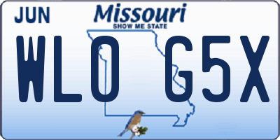 MO license plate WL0G5X