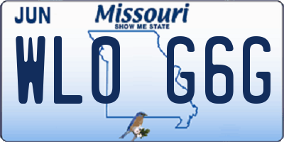 MO license plate WL0G6G