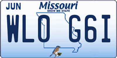 MO license plate WL0G6I