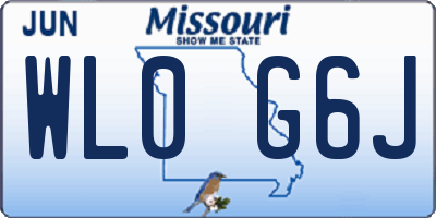 MO license plate WL0G6J