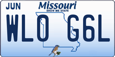 MO license plate WL0G6L