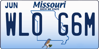 MO license plate WL0G6M