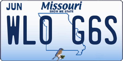 MO license plate WL0G6S