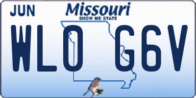 MO license plate WL0G6V