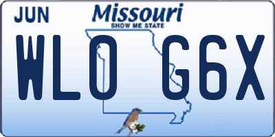 MO license plate WL0G6X