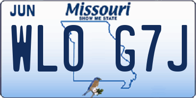 MO license plate WL0G7J