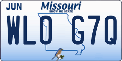 MO license plate WL0G7Q
