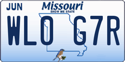 MO license plate WL0G7R