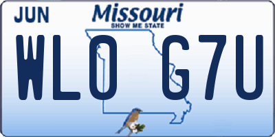 MO license plate WL0G7U