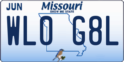 MO license plate WL0G8L