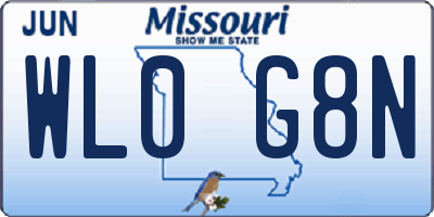 MO license plate WL0G8N
