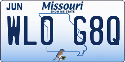 MO license plate WL0G8Q