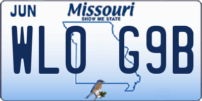 MO license plate WL0G9B