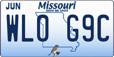 MO license plate WL0G9C