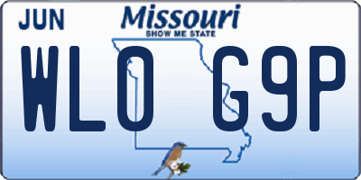 MO license plate WL0G9P