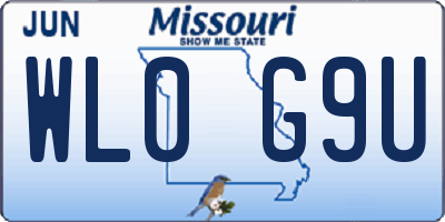 MO license plate WL0G9U