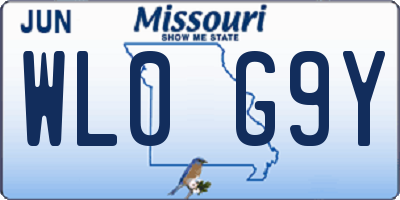 MO license plate WL0G9Y
