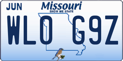 MO license plate WL0G9Z