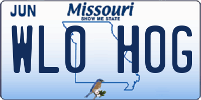 MO license plate WL0H0G
