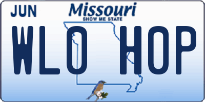 MO license plate WL0H0P