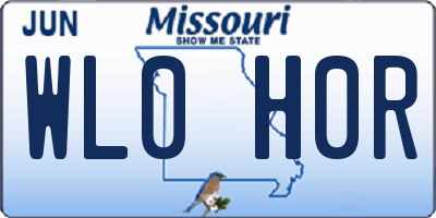 MO license plate WL0H0R