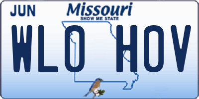 MO license plate WL0H0V