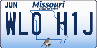 MO license plate WL0H1J
