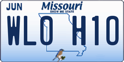 MO license plate WL0H1O
