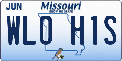 MO license plate WL0H1S