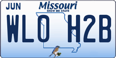 MO license plate WL0H2B